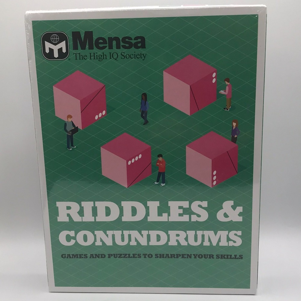 MENSA Riddles and Conundrums Games and Puzzles to Sharpen Your Skills NEW - Picture 1 of 6